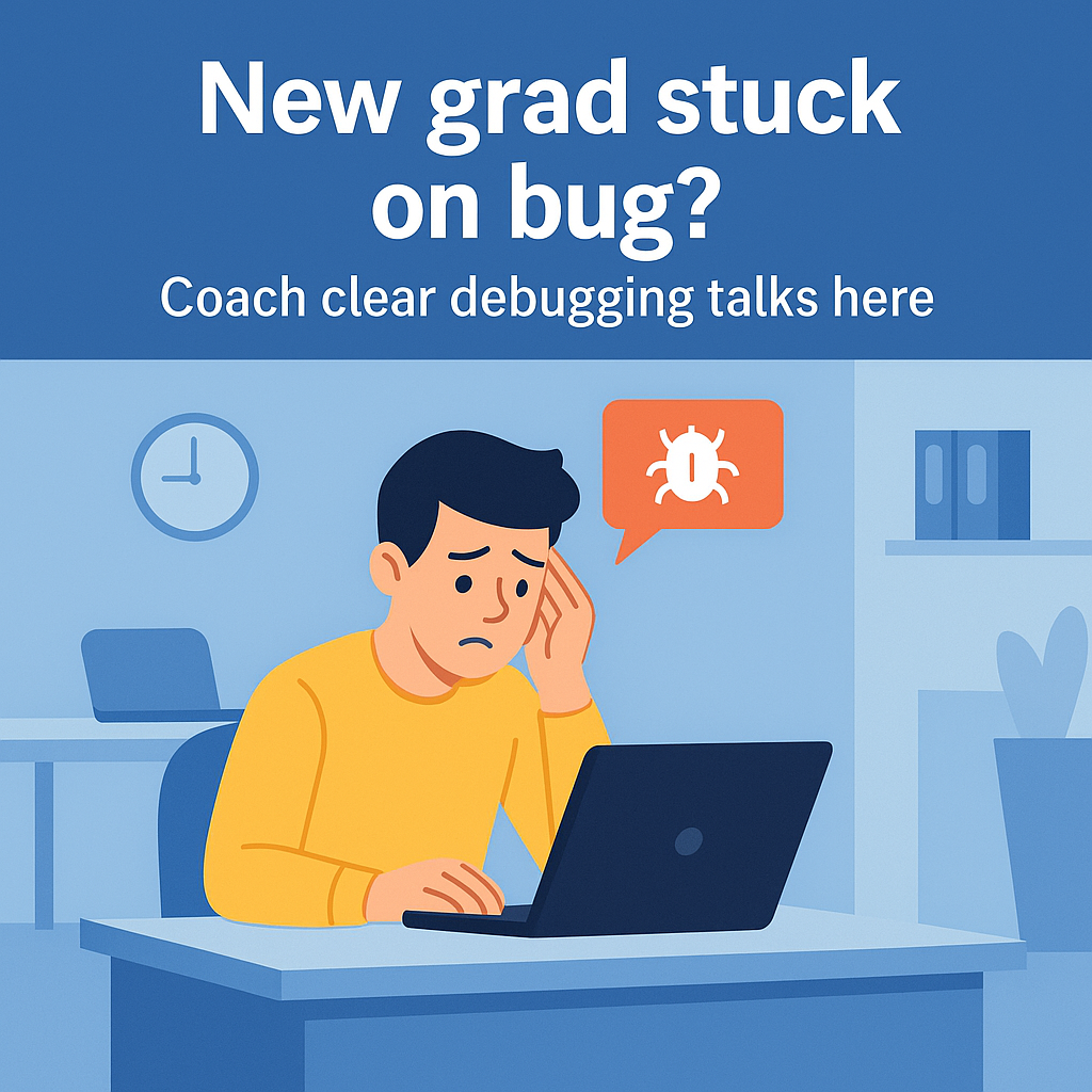 New grad stuck on bug? Coach clear debugging talks here